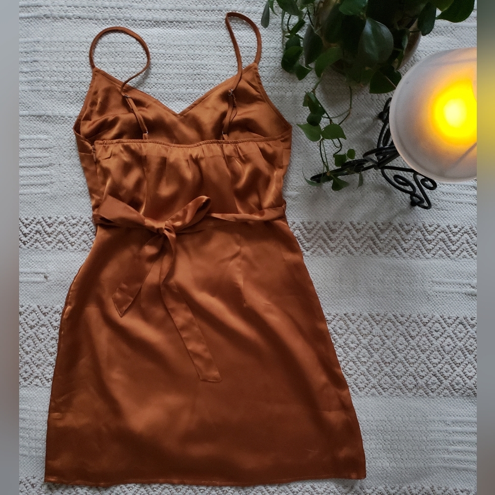 Ambercrombie Satin Bronze Slip Dress
